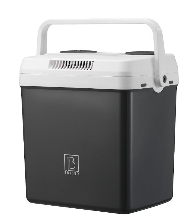Elektrische koelbox 25L grijs - AC/DC 12V, 220/230V - incl. divider en vershoudbakjes - vergrendelbare deksel