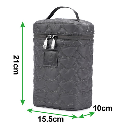 Florence diaper bag 17L grey - shoulder bag, changing bag - hard-wearing - incl. cool bag, changing mat and pram hooks - nylon