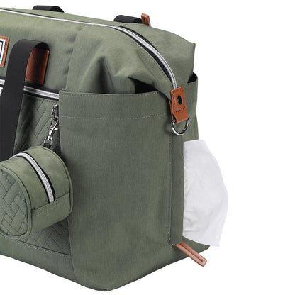 Brisby Luiertas duffel groen - incl. verschoonmat, isoleervakken en speenhouder