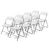 Bardi 8-delige Klapstoelen set PVC wit - 100 kg draagvermogen
