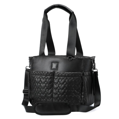 Florence diaper bag 17L black - shoulder bag, care bag - hard-wearing - incl. cool bag, changing mat and stroller hooks - nylon