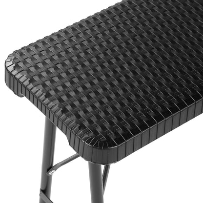 Bardi Campingbank rotan look zwart 180 x 28 - inklapbaar