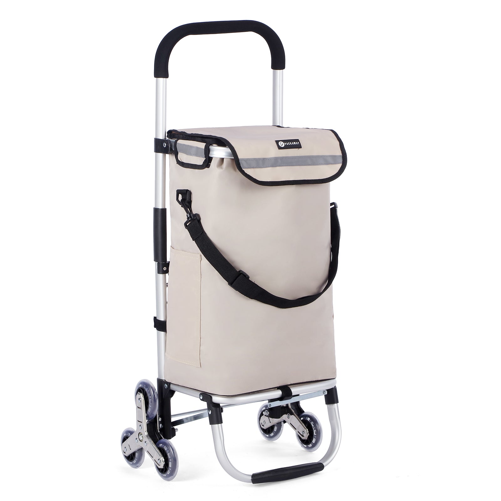 Packaway Boodschappentrolley met 6 Wielen voor Trappen - 40L - Boodschappenwagen - Steekwagen Functie - Champagne