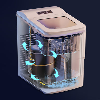 Bardi IJsblokjesmachine - 2 Liter - 12KG IJsblokjes in 24 uur - met IJsschep - Inclusief Luxe Thermosbeker en Ijsschep - Wit