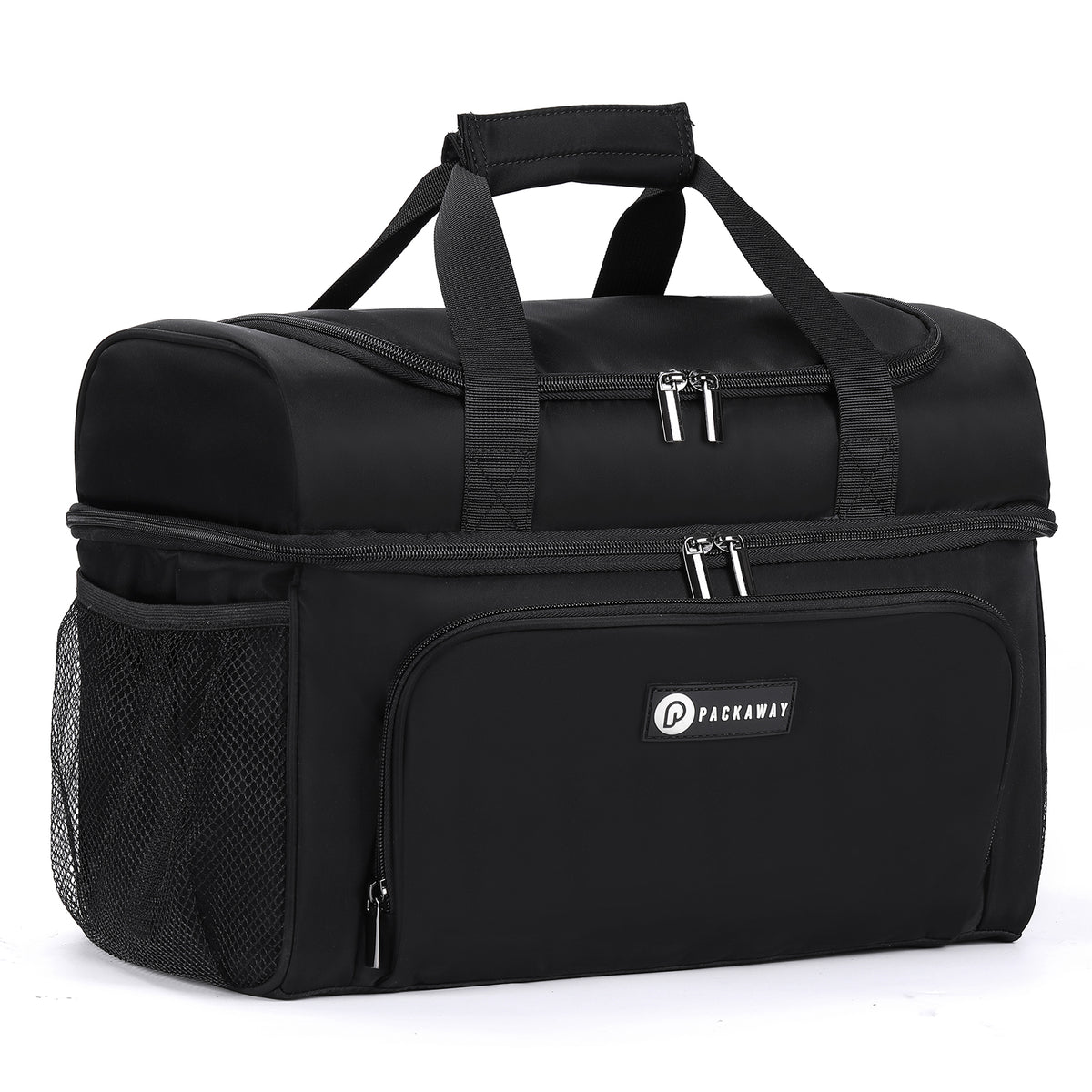 Packaway Koeltas 20L - Lunchtas - Inclusief 4 Koelelementen - Dubbel Compartiment - 4-Laags Geïsoleerd - Waterafstotend - Signature Black
