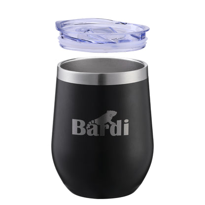Bardi Thermosbekers 0,3L RVS zwart set -  incl. deksels - dubbelwandig