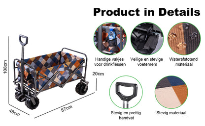 Packaway Bolderkar XL 80kg blok - opvouwbaar - heavy duty - wasbaar