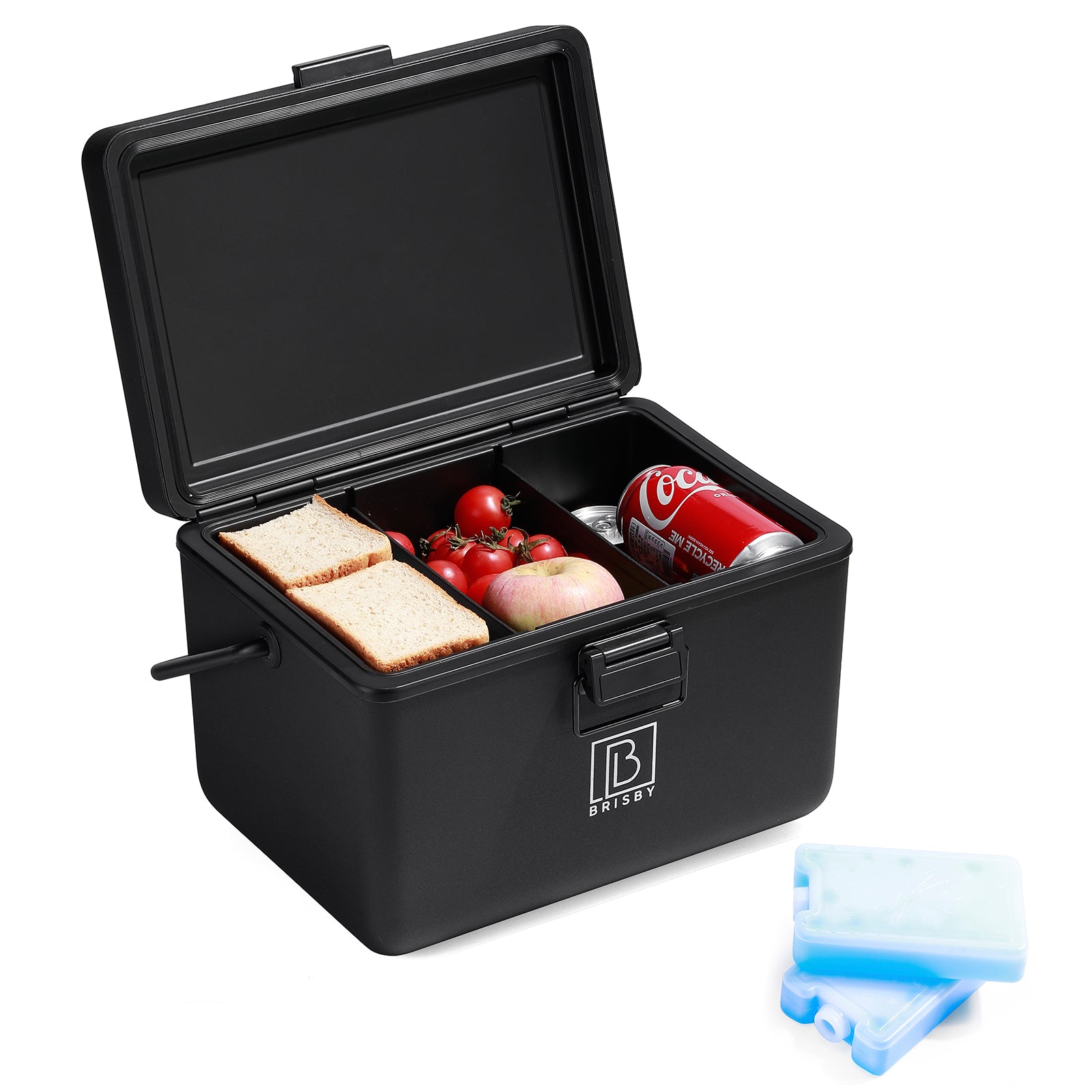 Cool box 12L with handle black - dividers - cutting boards - up to 40 hours insulation - incl. 2 cooling elements of 200ml
