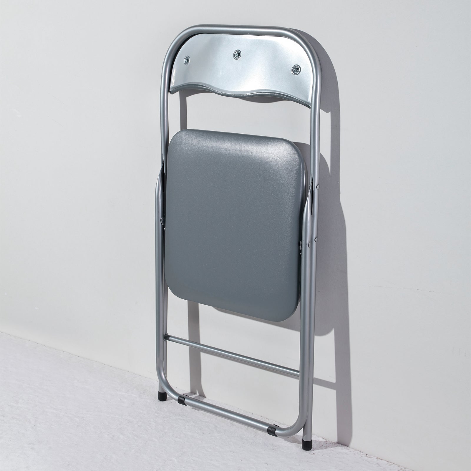 Bardi 2-delige Klapstoelen set PVC grijs - 100 kg draagvermogen