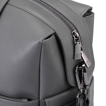 Venezia weekend bag grey - shoulder bag - travel bag - hand luggage - hard-wearing - incl. hanging hooks - PU leather