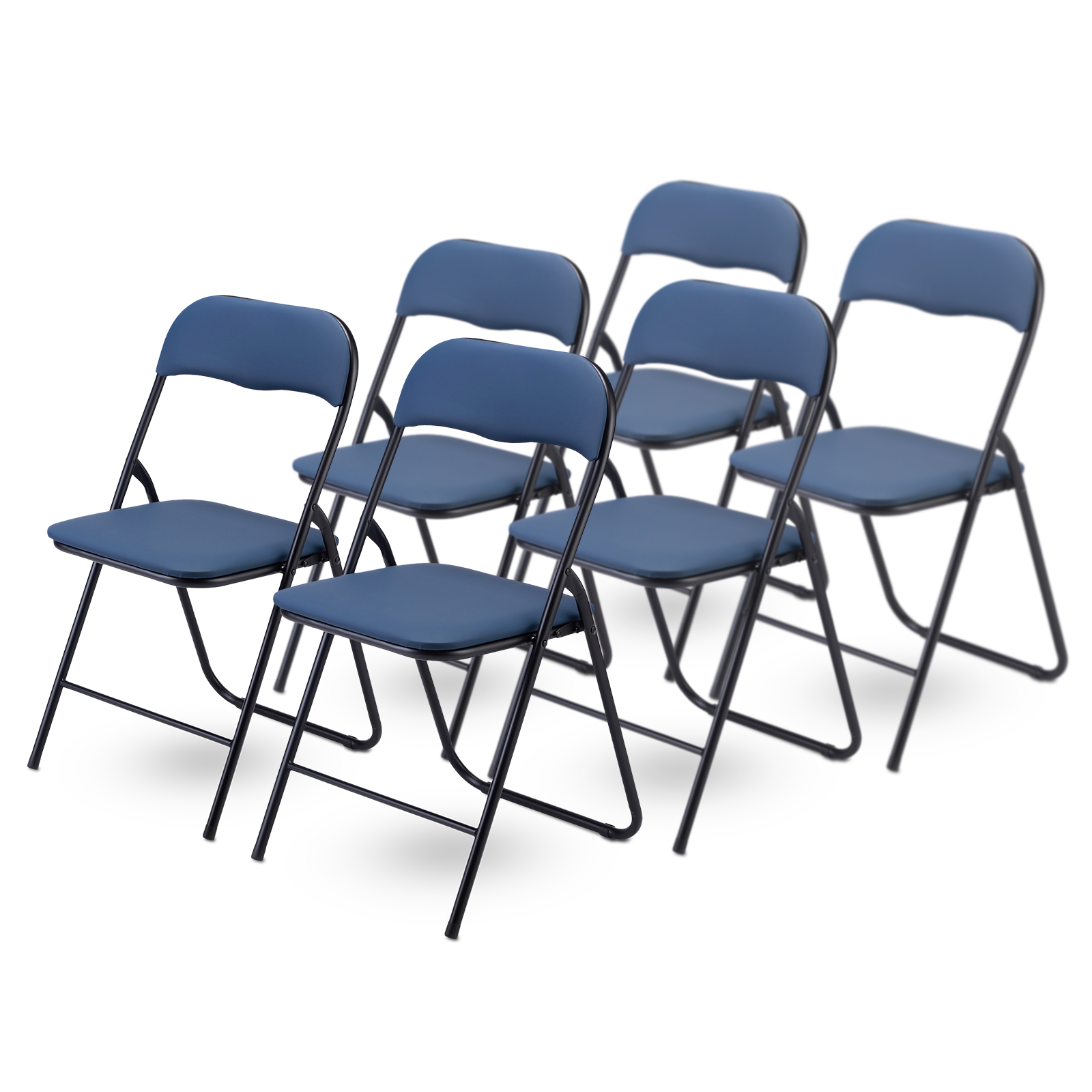 Bardi 6-delige Klapstoelen set PVC blauw - 100 kg draagvermogen