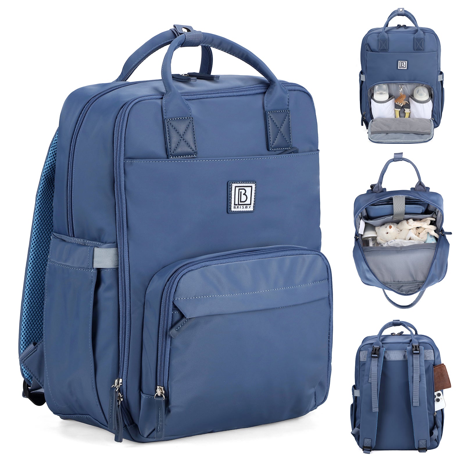 Brisby slijtvaste Luiertas – verzorgingstas – met buggymontage - Nordic Blue