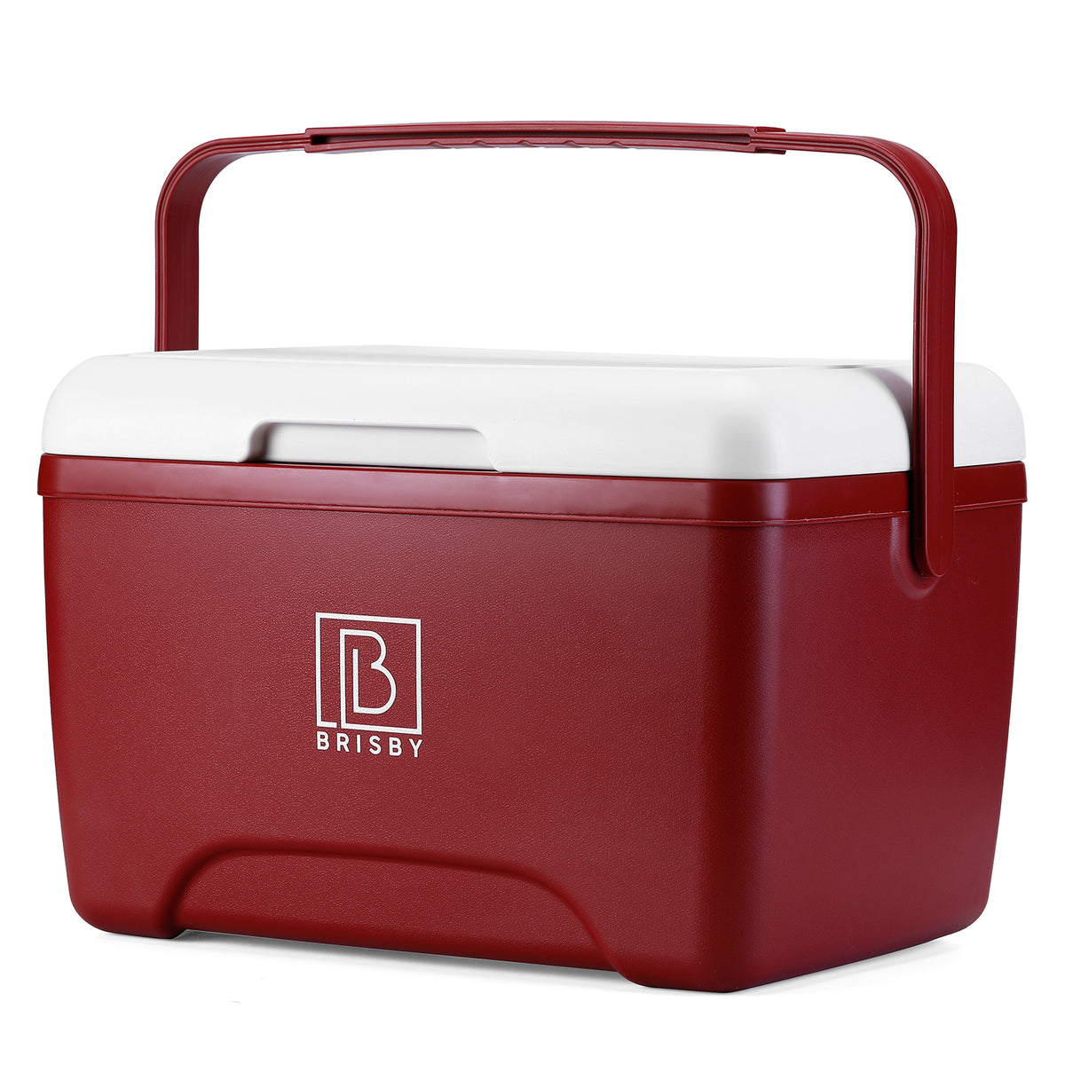 Brisby Koelbox - Frigobox - 8L - Rood - Tot maximaal 40 uur isolatie - Incl. 2 dikke koelelementen van 450ml - Met koelelementen vergrendeld in deksel en Brisby 500ml Zwarte Dubbelwandige Thermosfles