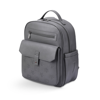 Venezia durable backpack gray - PU leather - 14 inch laptop compartment - water-repellent
