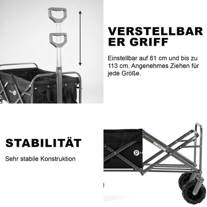 Packaway Bolderkar XL 80kg zwart - opvouwbaar - heavy duty - wasbaar