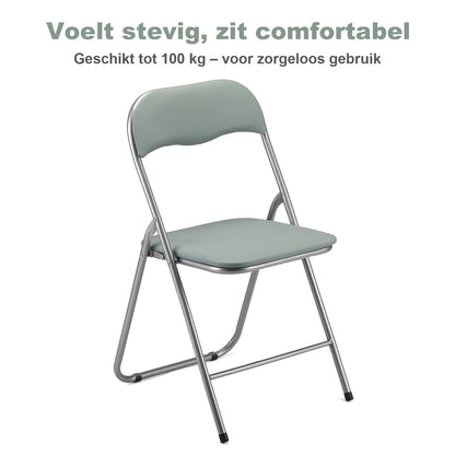 Bardi 8-delige Klapstoelen set PVC groen - 100 kg draagvermogen