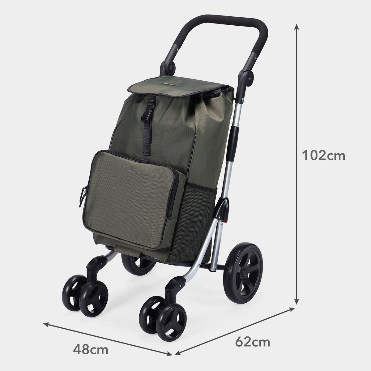 Packaway Boodschappentrolley 60L groen - incl. koelvak - steekwagenfunctie