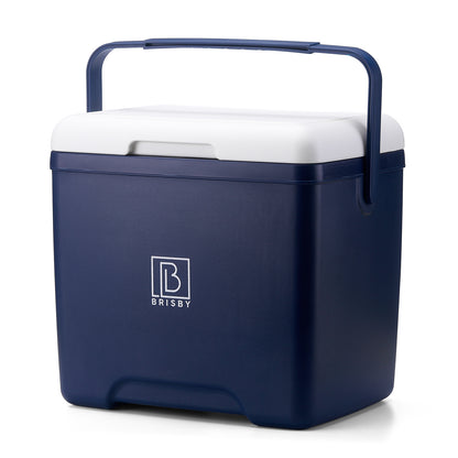 Brisby Koelbox - Frigobox - 13L- Blauw - Tot maximaal 40 uur isolatie - Incl. 2 dikke koelelementen van 450ml - Met koelelementen vergrendeld in deksel en Brisby 500ml Zwarte Dubbelwandige Thermosfles