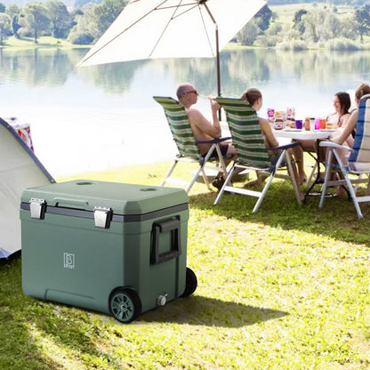 Cool box 45L green - 3 days insulation - 4 cooling elements - temperature-safe closure