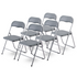 Bardi 6-delige Klapstoelen set PVC grijs - 100 kg draagvermogen
