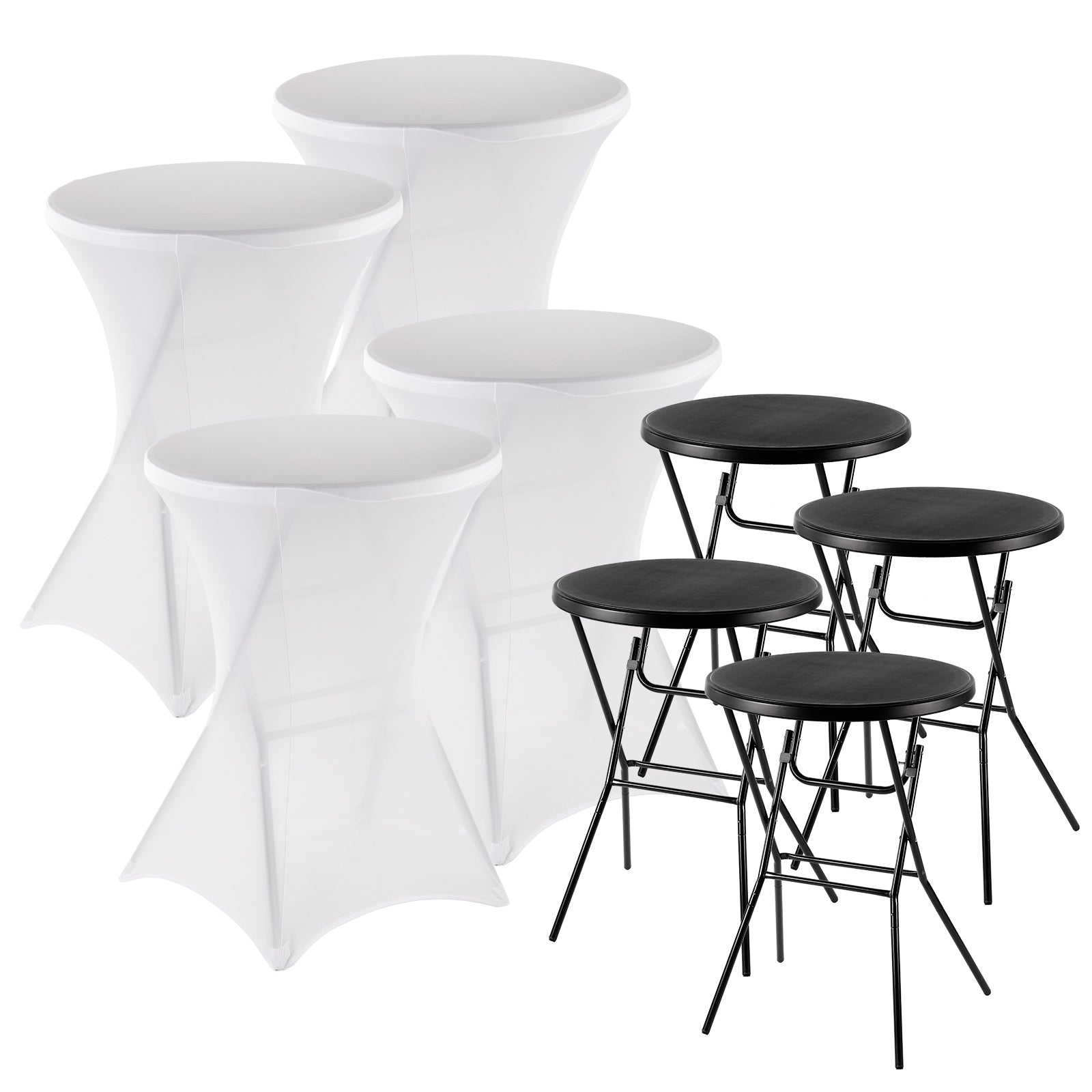 Bardi Stretch Statafelhoes - Statafelrok 4 Stuks - 60 x 75 cm. Wit