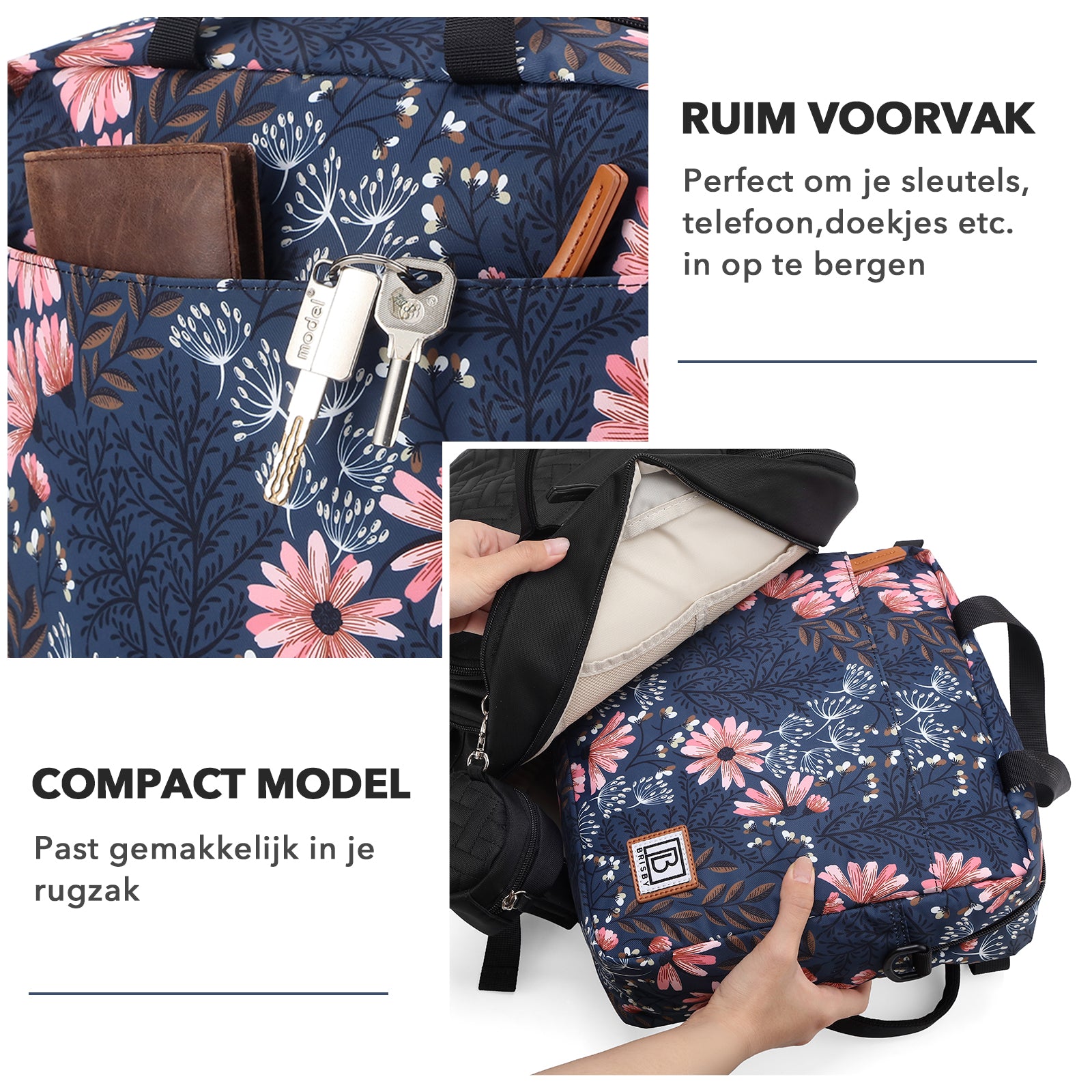 Brisby Koeltas Lunchtas 7L - Inclusief 2 Koelelementen & Schouderband - Japanese Flower