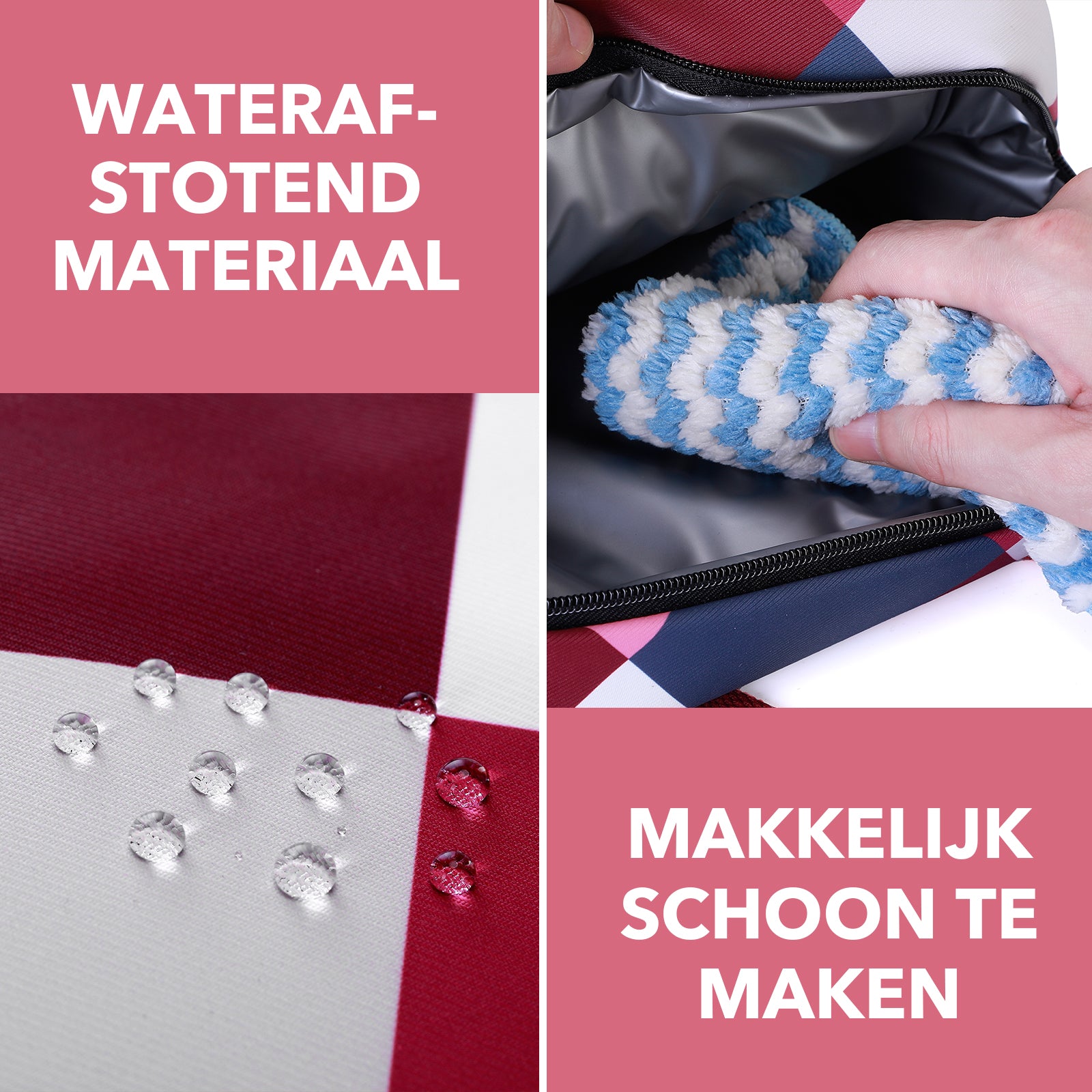 Brisby Koeltas Lunchtas 4L - Waterafstotend - Geïsoleerde Kolftas - Inclusief Koelelement - Blok Roze
