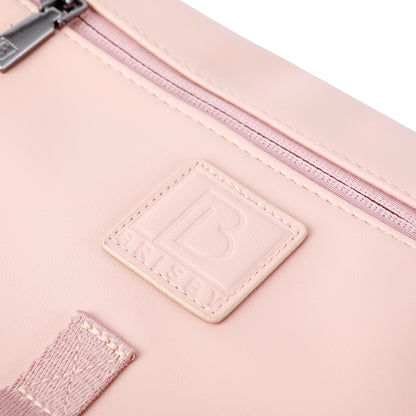 Venezia diaper bag and backpack pink - nursing bag - hard-wearing - incl. buggy/pram hooks, changing mat and cool bag - PU leather
