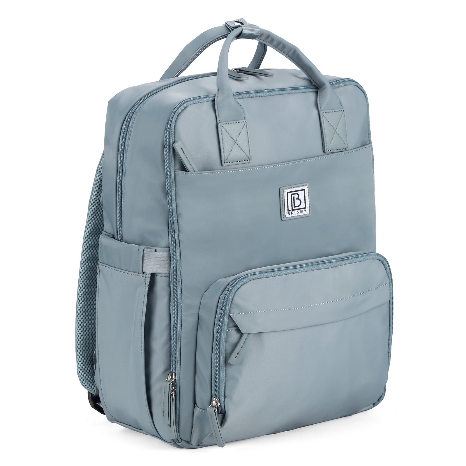 Brisby slijtvaste Luiertas – verzorgingstas – met buggymontage - Mist Blue