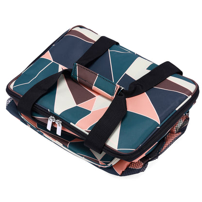 Koeltas 15L abstract kleur - lunchtas - 4-laags geïsoleerd - opvouwbaar - incl. 2 gratis koelelementen en draagband