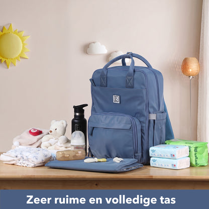 Brisby slijtvaste Luiertas – verzorgingstas – met buggymontage - Nordic Blue