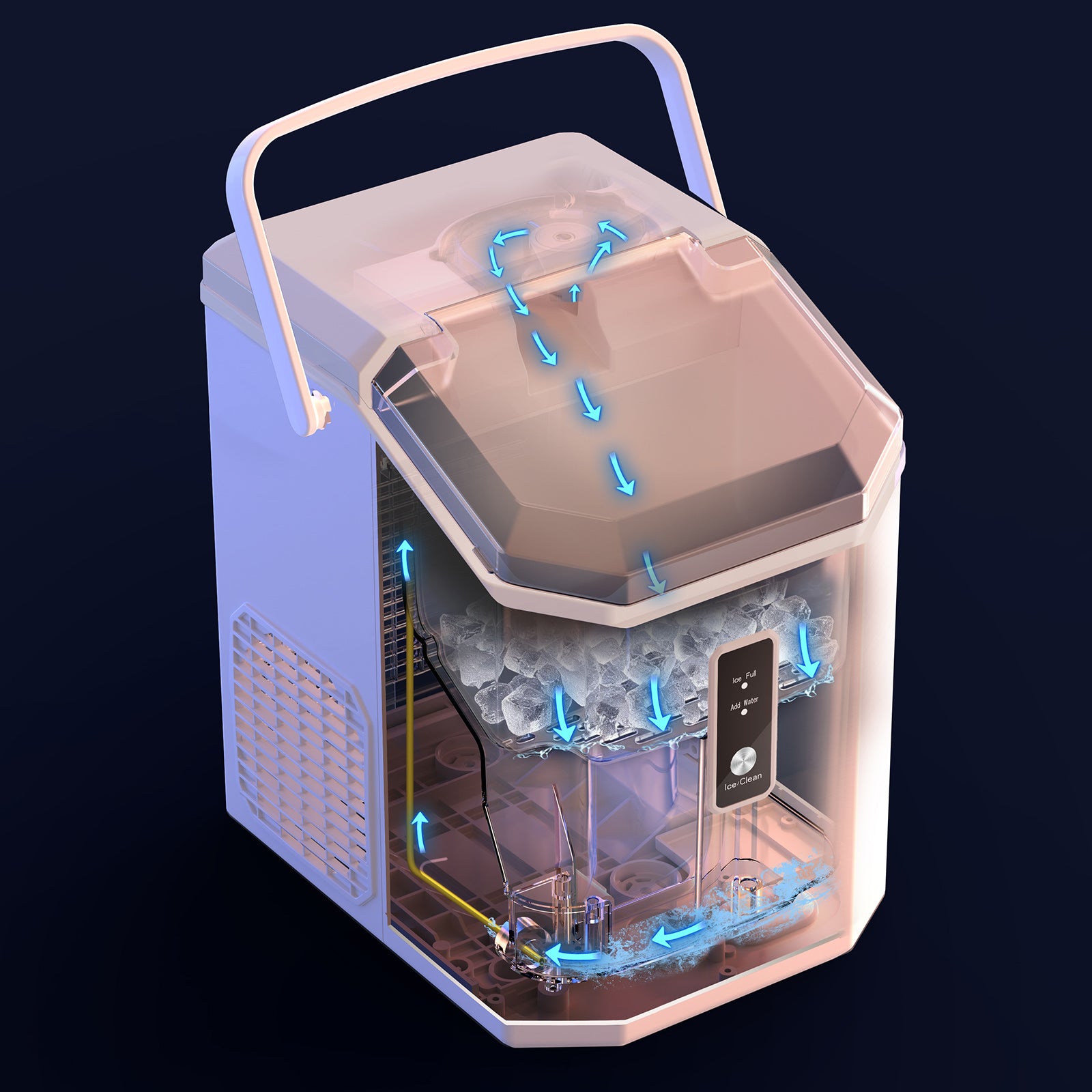 Bardi Nugget IJsblokjesmachine Square 1,1L wit - 15 kg/24 uur - incl. thermosbeker