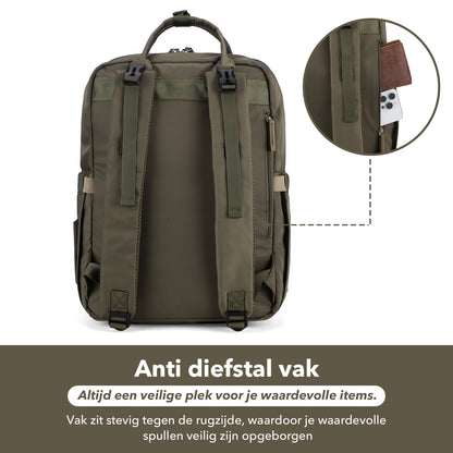 Brisby slijtvaste Luiertas – verzorgingstas – met buggymontage - Olive Green