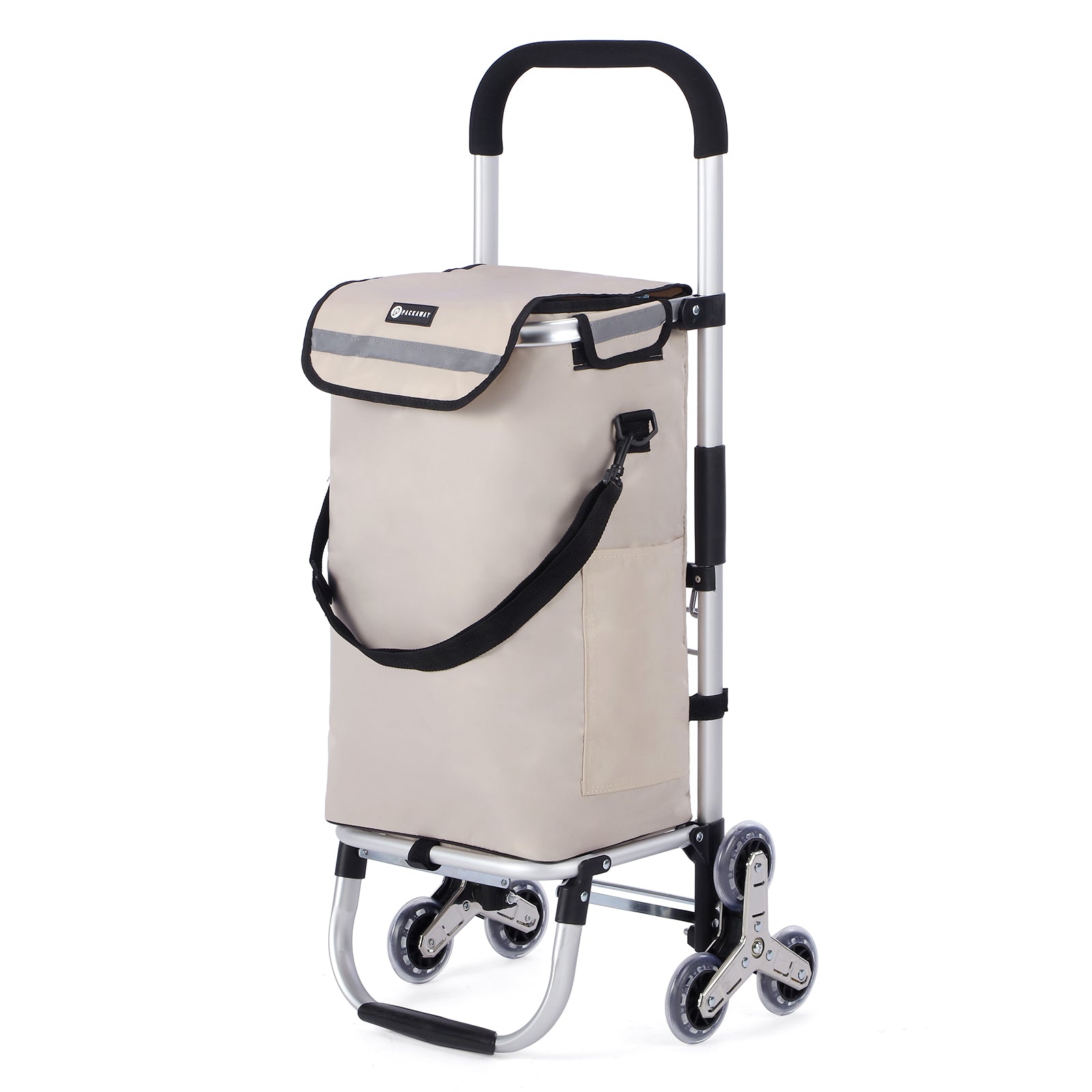Packaway Boodschappentrolley met 6 Wielen voor Trappen - 40L - Boodschappenwagen - Steekwagen Functie - Champagne