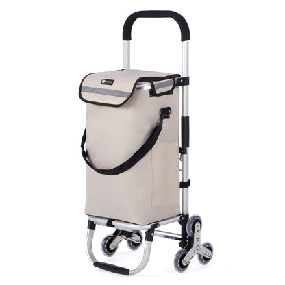 Packaway Boodschappentrolley met 6 Wielen voor Trappen - 40L - Boodschappenwagen - Steekwagen Functie - Champagne