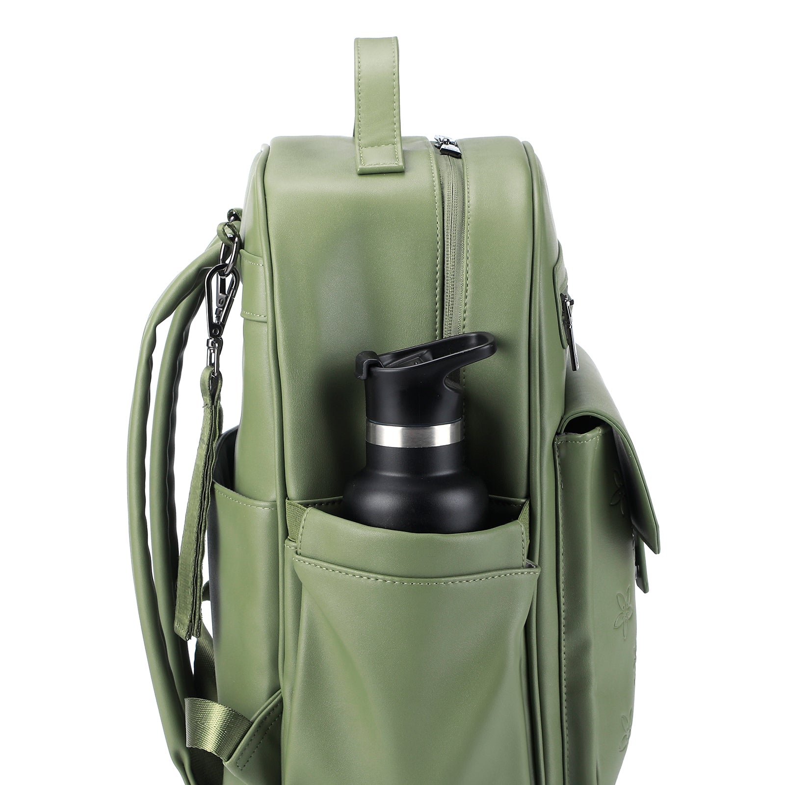 Venezia wear-resistant backpack green - PU leather - 14 inch laptop compartment - water-repellent