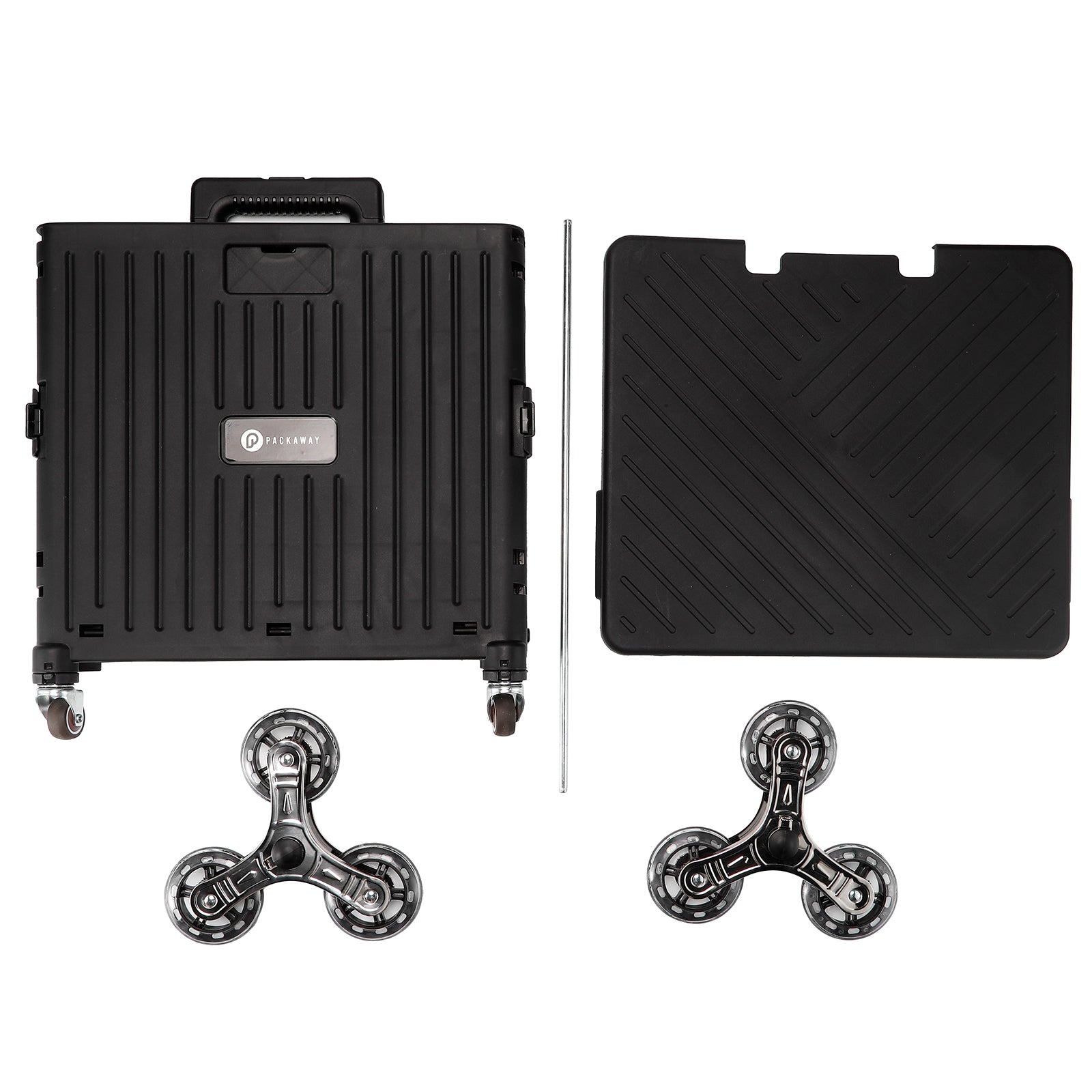 Packaway Boodschappentrolley 50L XL zwart - incl. trapwielen, deksel - 35 kg draagvermogen