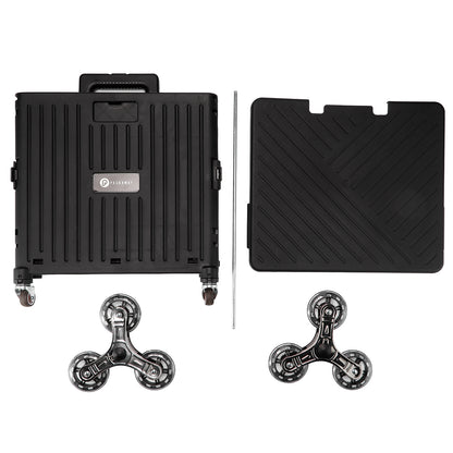 Packaway Boodschappentrolley 50L XL zwart - incl. trapwielen, deksel - 35 kg draagvermogen