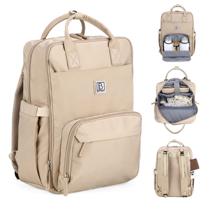Brisby slijtvaste Luiertas – verzorgingstas – met buggymontage - Natural Champagne