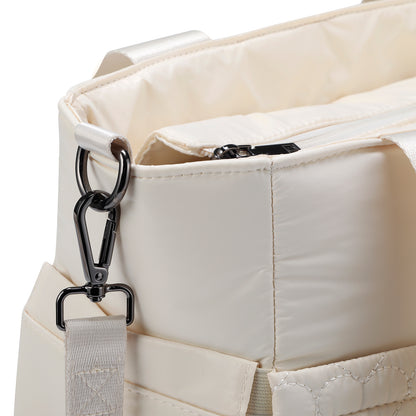 Florence diaper bag 17L cream - shoulder bag, changing bag - hard-wearing - incl. cool bag, changing mat and stroller hooks - nylon
