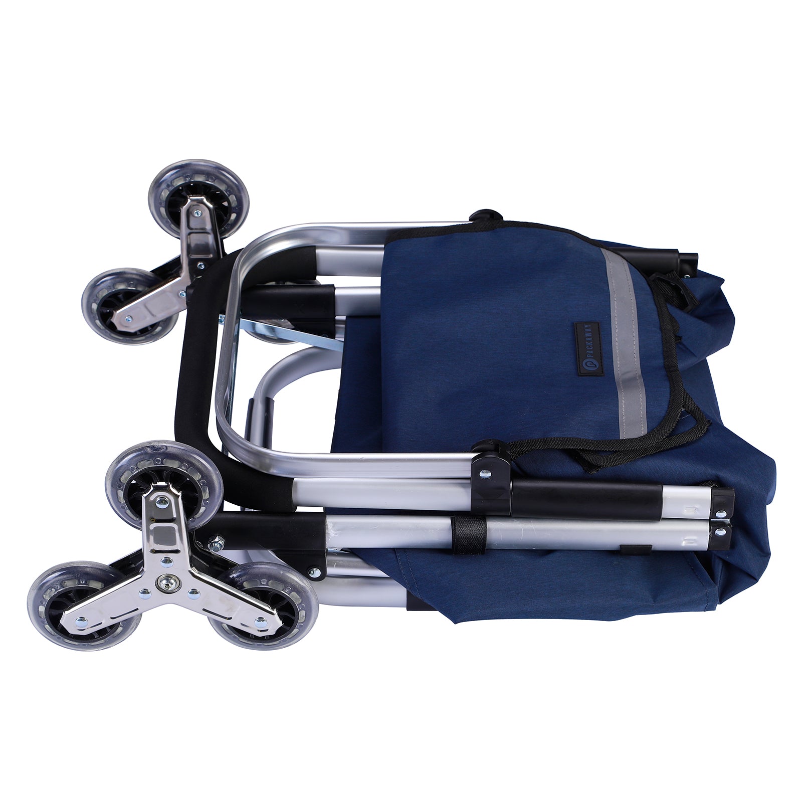 Packaway Boodschappentrolley 40L blauw - incl. trapwielen - steekwagenfunctie