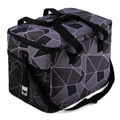 Packaway 4 Laags Geïsoleerde Koeltas - Lunchtas 40 liter - Abstract Zwart Grijs