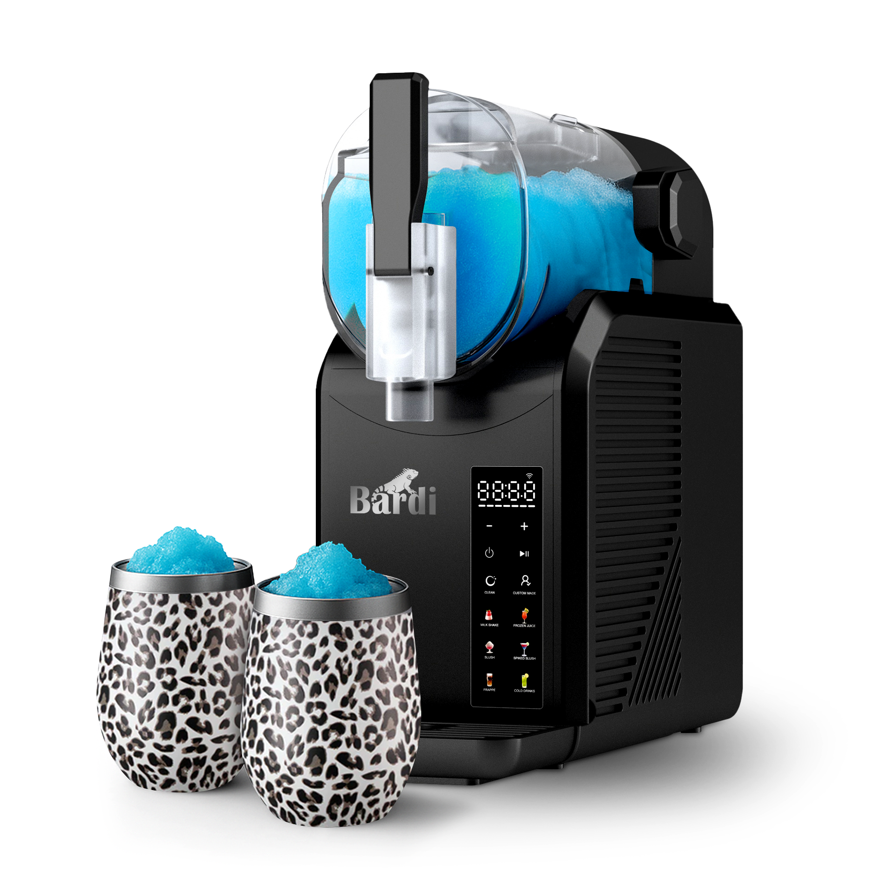 Slushmachine SET - 7-in-1 - slush, frappé, milkshake en smoothie maker - 2,1L - incl. 2 leo thermoscups