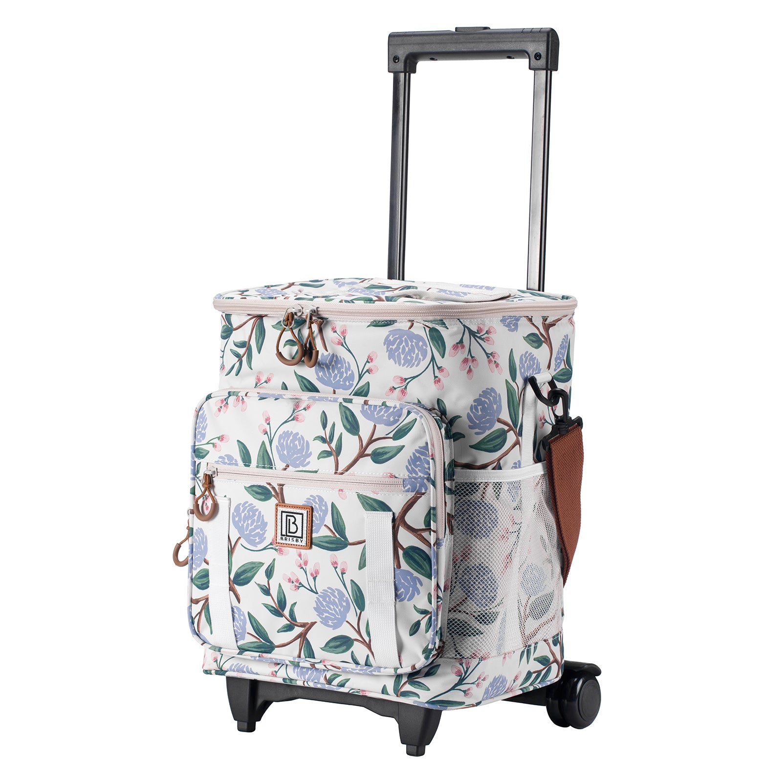 Brisby Boodschappentrolley 32L white flower - incl. koelvak, koelelementen