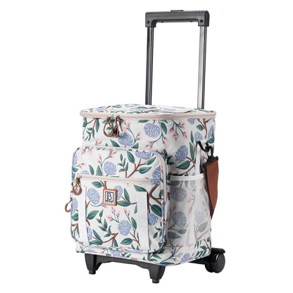 Brisby Boodschappentrolley 32L white flower - incl. koelvak, koelelementen