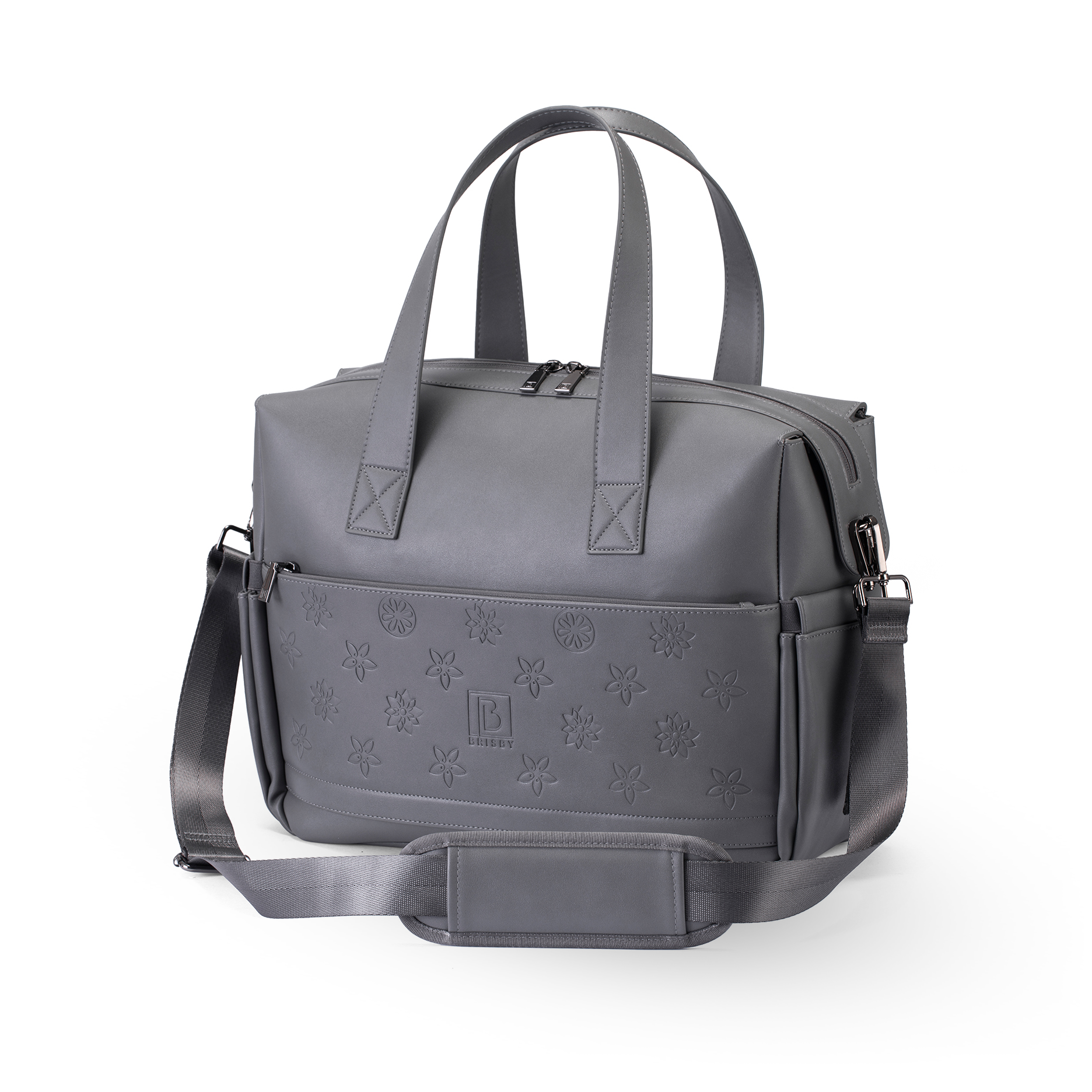 Venezia weekend bag grey - shoulder bag - travel bag - hand luggage - hard-wearing - incl. hanging hooks - PU leather
