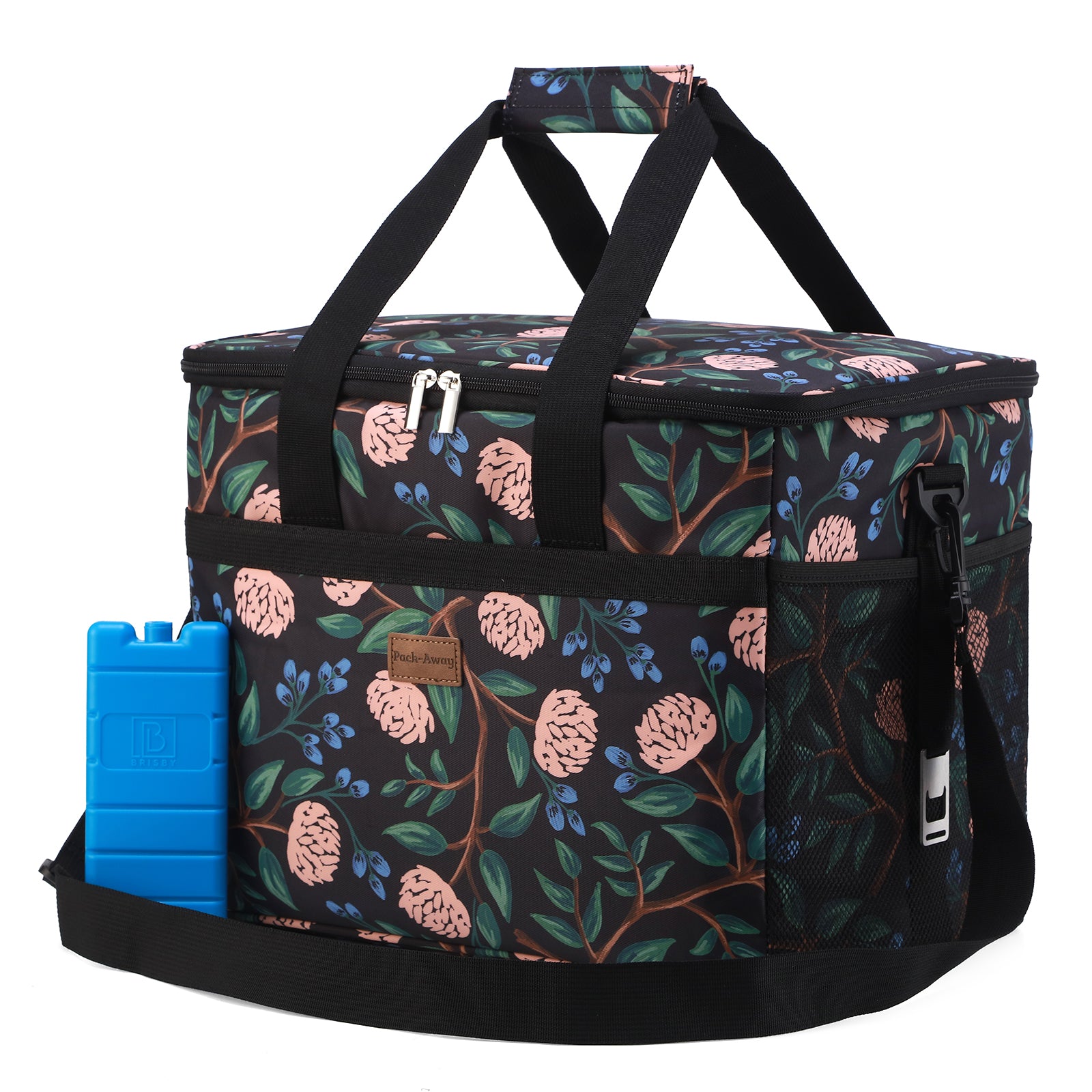 Koeltas 30L passion flower - lunchtas - opvouwbaar - 4-laags geïsoleerd - incl. 4 gratis koelelementen en draagband