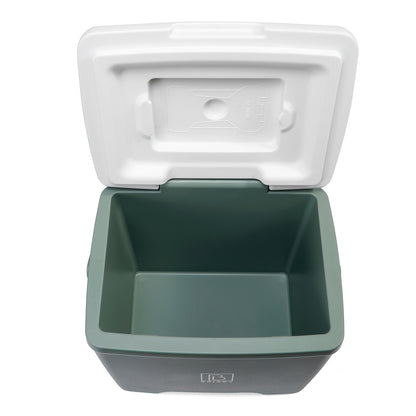 Brisby Koelbox - Frigobox - 13L- Groen - Tot maximaal 40 uur isolatie - Incl. 2 dikke koelelementen van 450ml - Met koelelementen vergrendeld in deksel en Brisby 500ml Zwarte Dubbelwandige Thermosfles