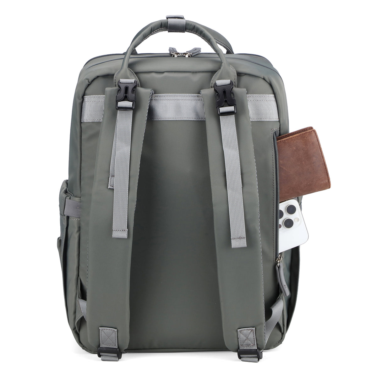 Brisby slijtvaste Luiertas – verzorgingstas – met buggymontage - Mist Green