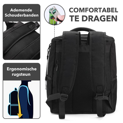 Packaway Koeltas Rugzak 25L - Incl. 2 gratis koelelementen - Incl. gratis flessenopener - Waterafstotend - Anti diefstal vak - 4 Laags geïsoleerd